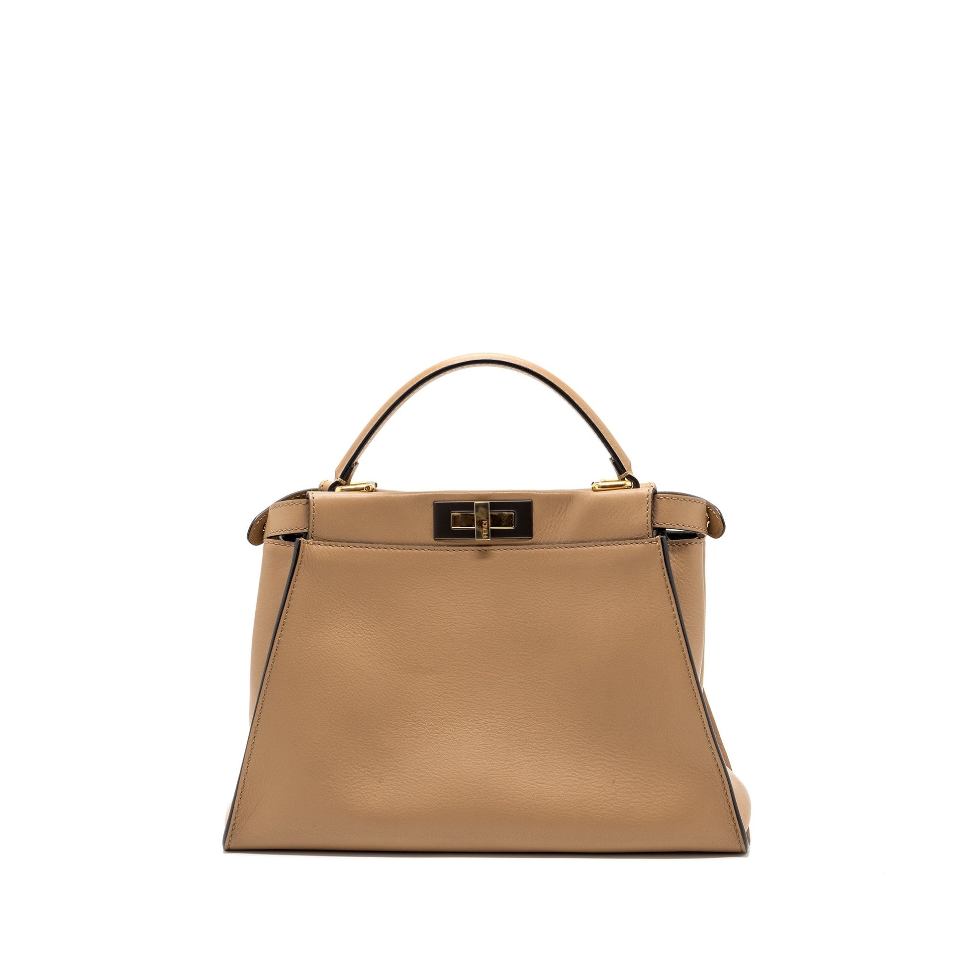 Fendi Peekaboo Calfskin Tobacco Multicolour Hardware Handbag Medium Travel Bag