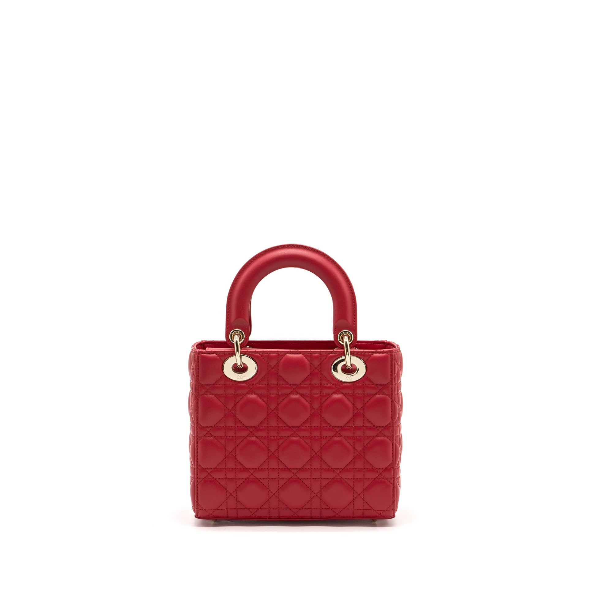 Dior Lady Lambskin Handbag Red Small Travel Bag