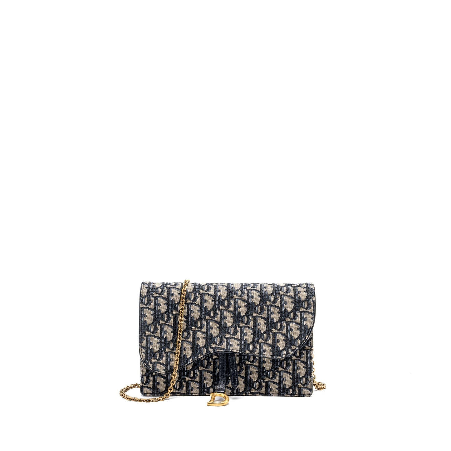 Dior Saddle Purse Oblique Embroidery Handbag Blue Flap Travel Bag