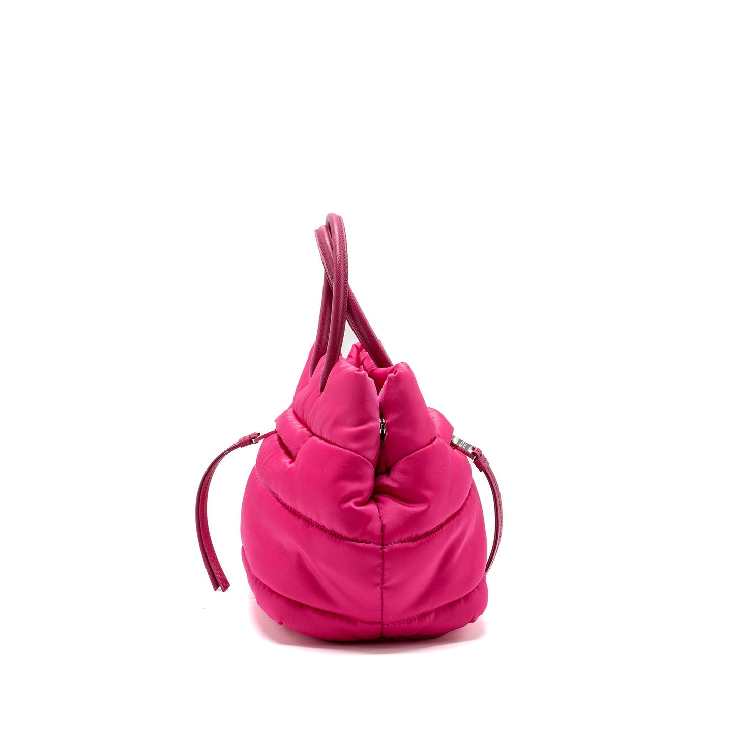 Prada Tote Purse Handbag Leather Nylon Tote Bag Pink Handbag