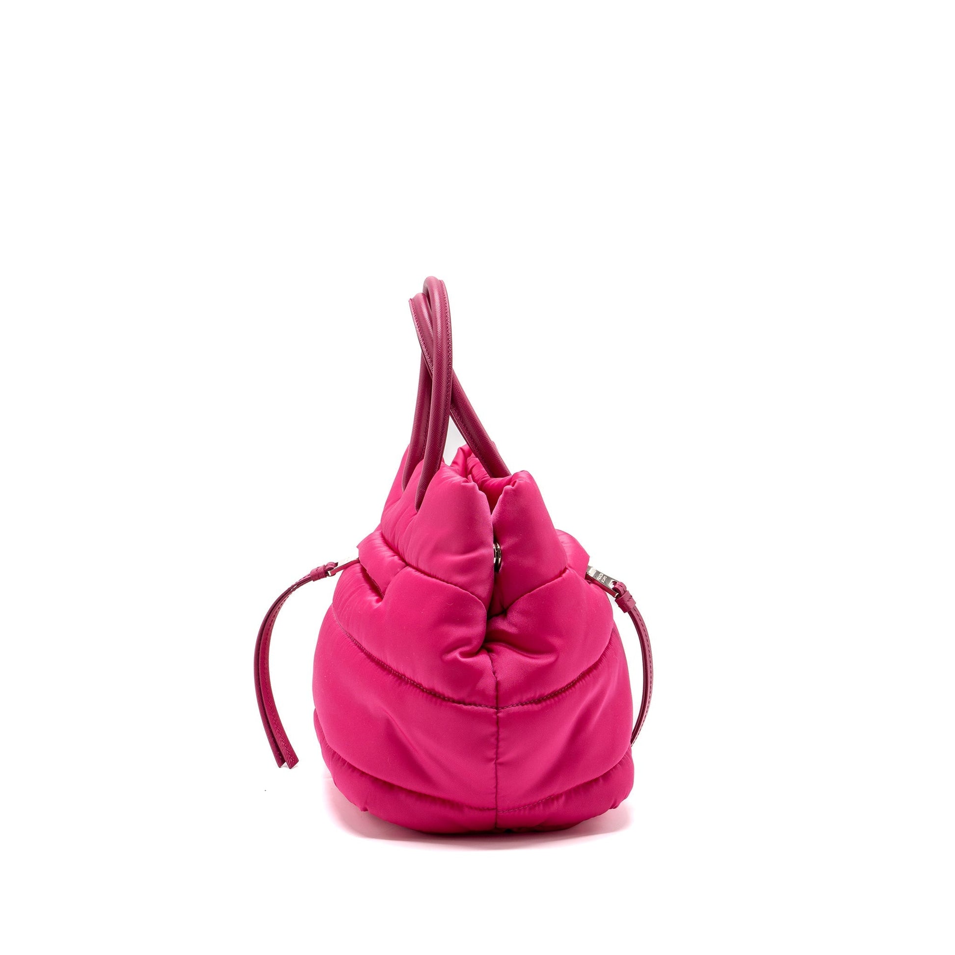 Prada Tote Purse Handbag Leather Nylon Tote Bag Pink Handbag