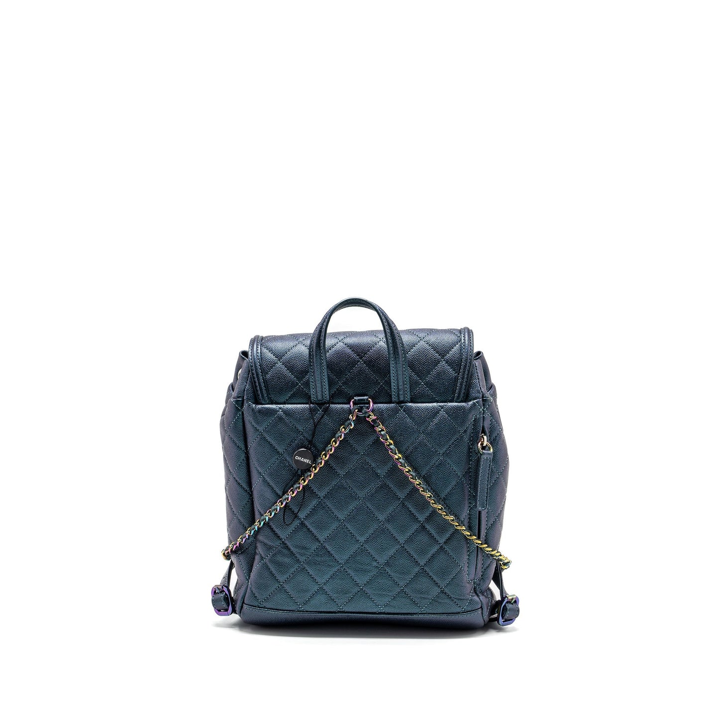 Chanel 18b Filigree Backpack Caviar Iridescent Dark Multicolour