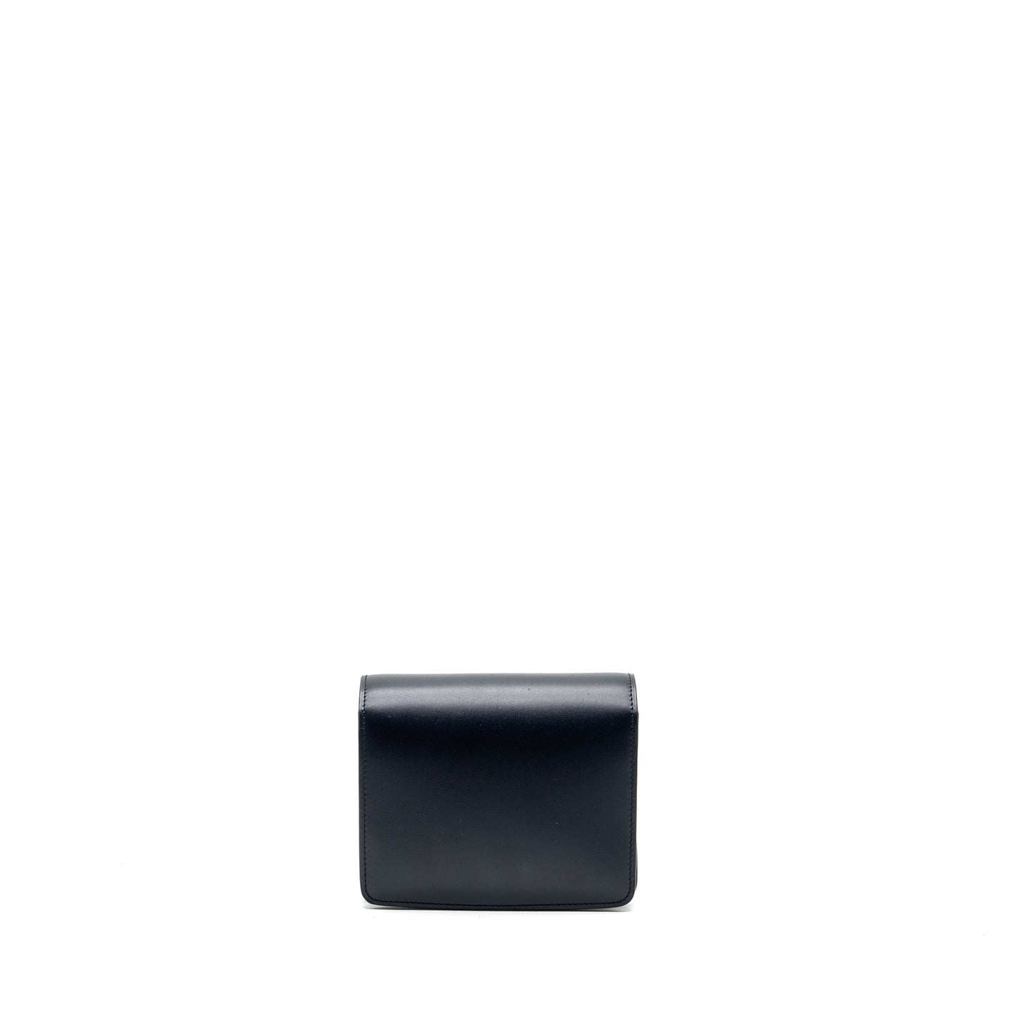 Celine Box Purse Calfskin Dark Handbag Blue Mini Travel Bag
