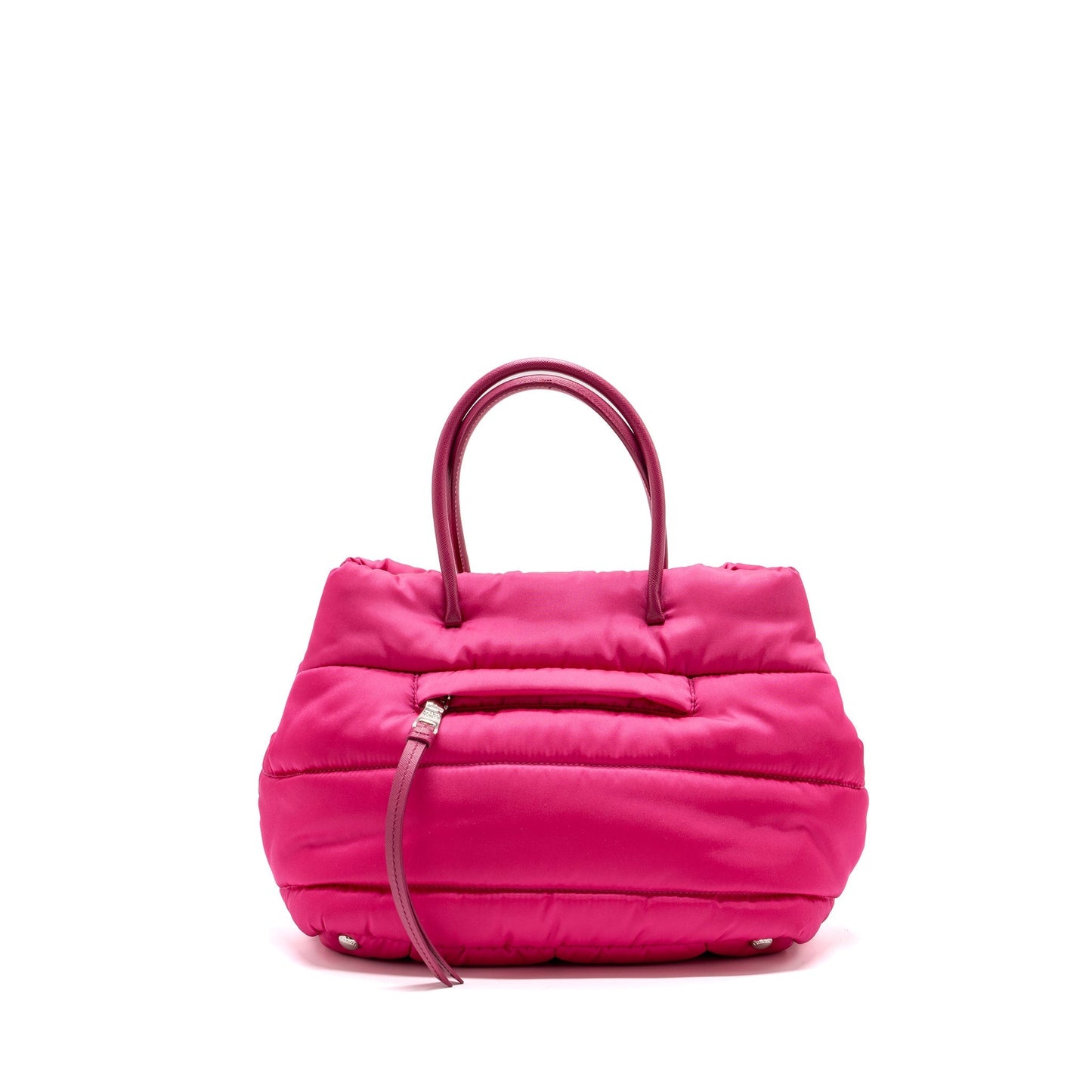 Prada Tote Purse Handbag Leather Nylon Tote Bag Pink Handbag
