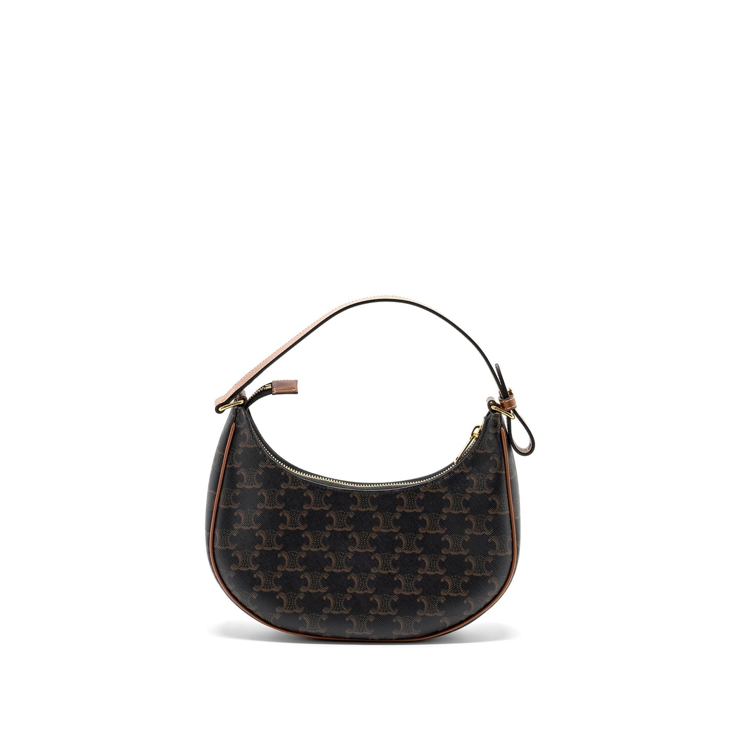 Celine Ava Purse Triomphe Calfskin Handbag Canvas Brown Travel Bag