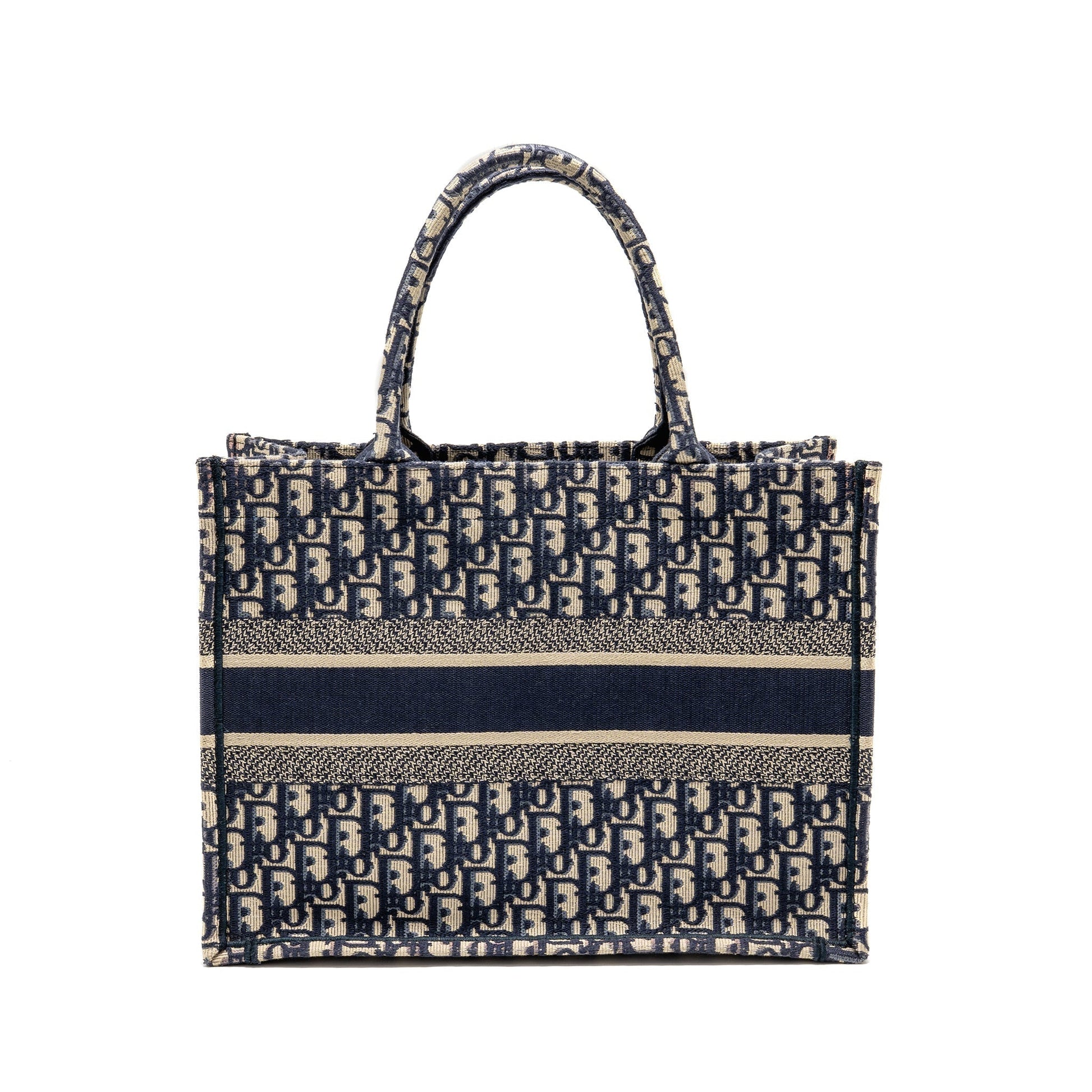 Dior Book Tote Oblique Embroidery Ecru Handbag Blue Medium Tote Bag Blue Handbag