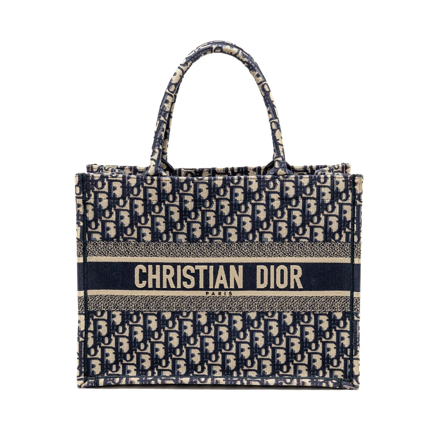 Dior Book Tote Oblique Embroidery Ecru Handbag Blue Medium Tote Bag Blue Handbag