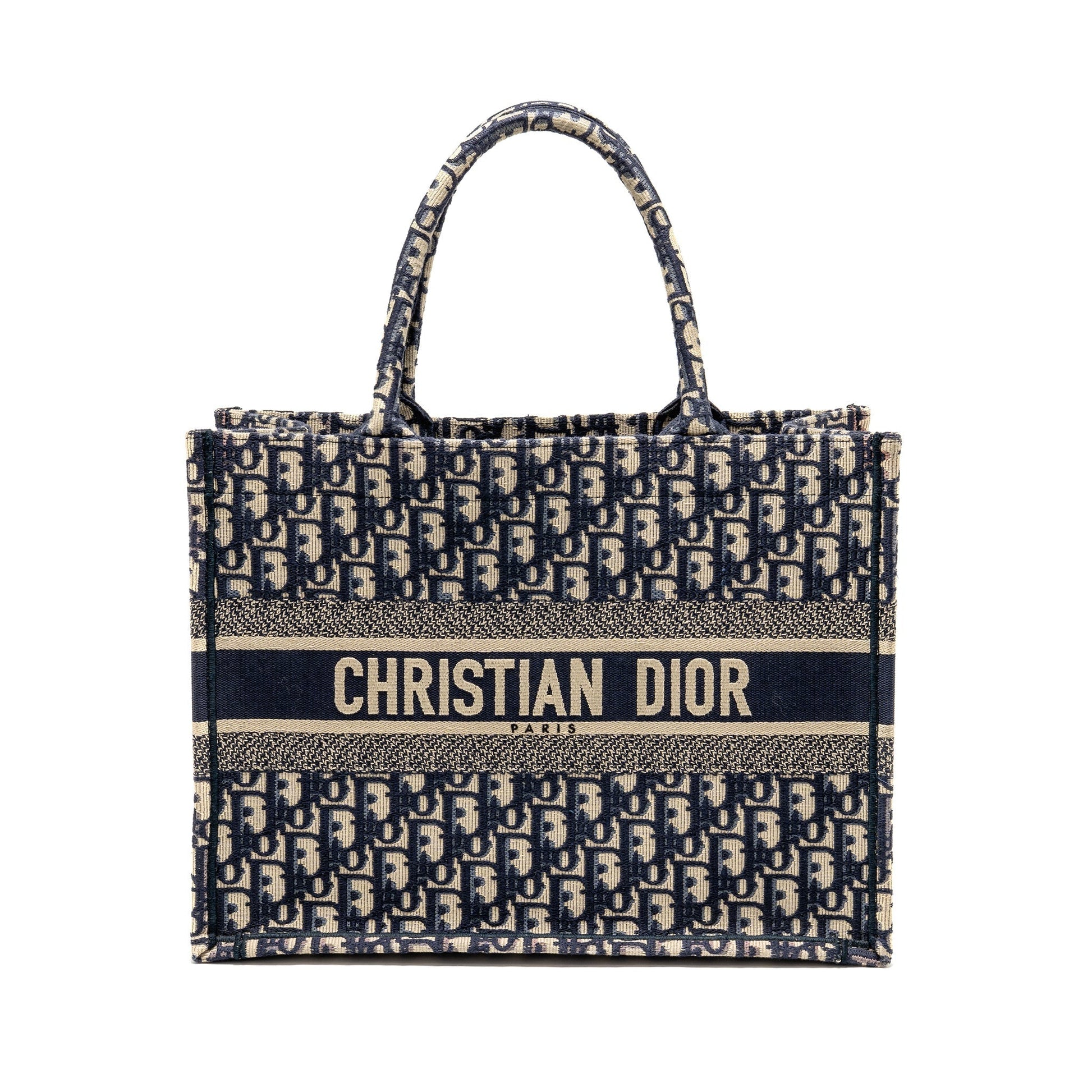 Dior Book Tote Oblique Embroidery Ecru Handbag Blue Medium Tote Bag Blue Handbag