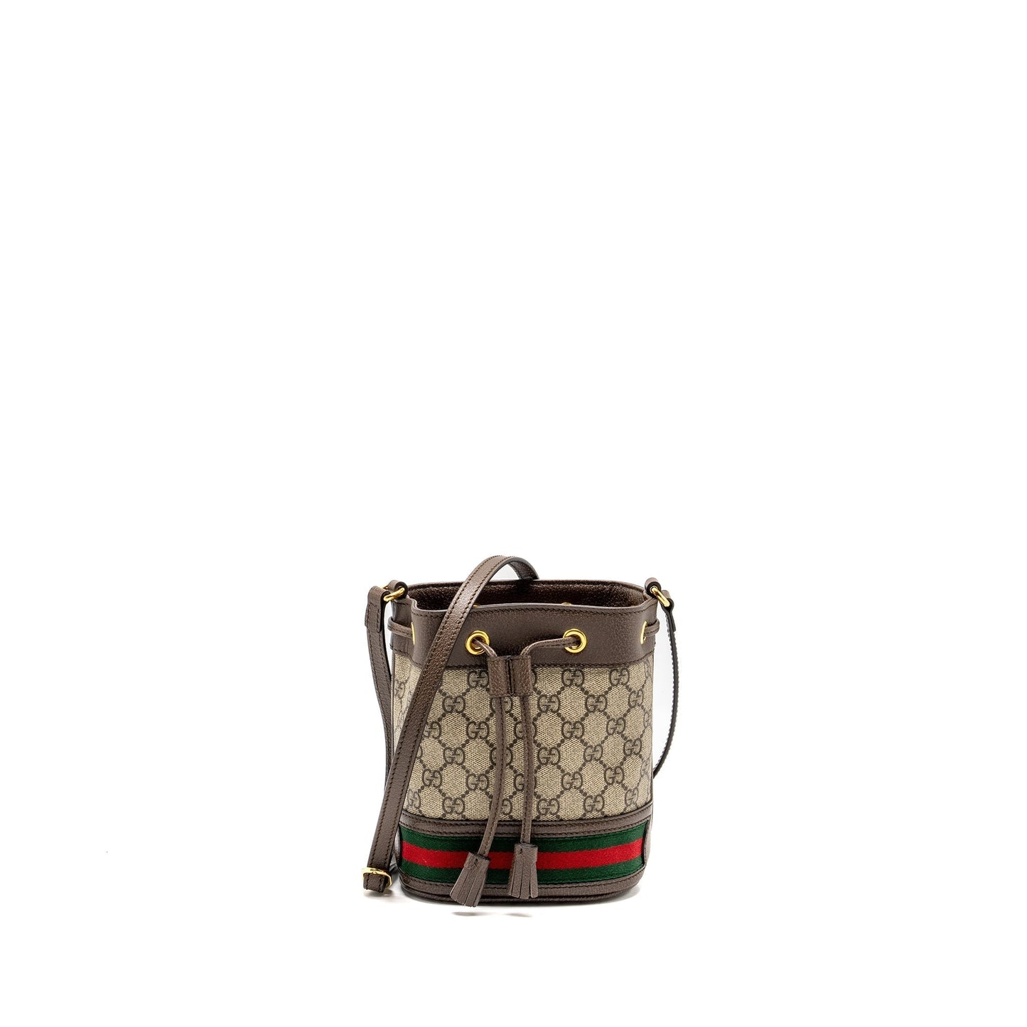 Gucci Ophida Bucket Bag Supreme Ebony Canvas Beige