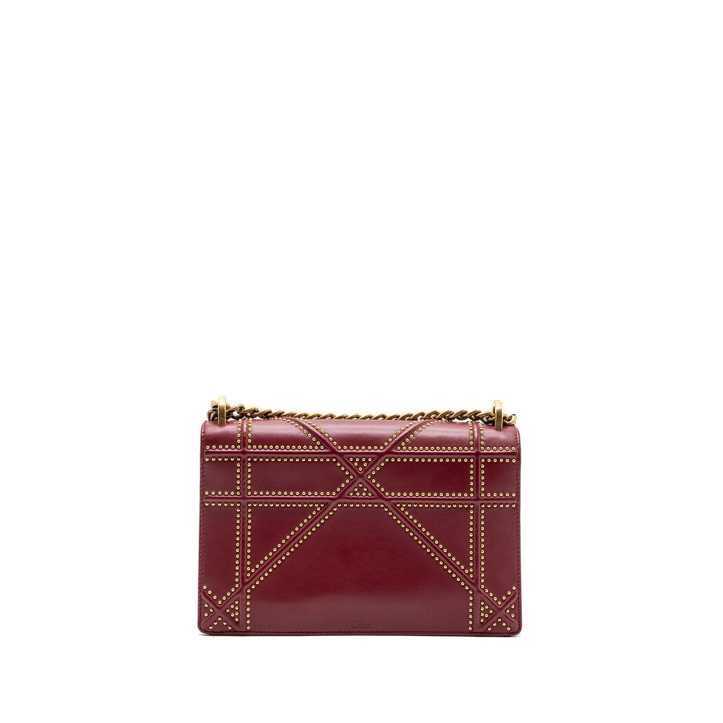 Dior ama Studded Lambskin Handbag Red Medium Travel Bag