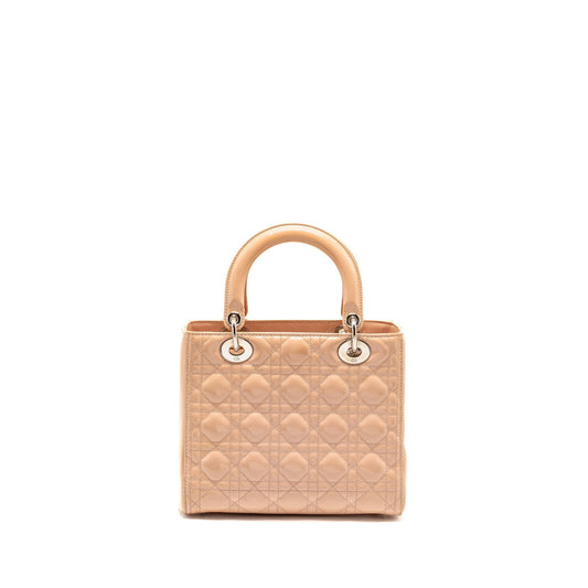 Dior Lady Patent Light Handbag Pink Medium Travel Bag
