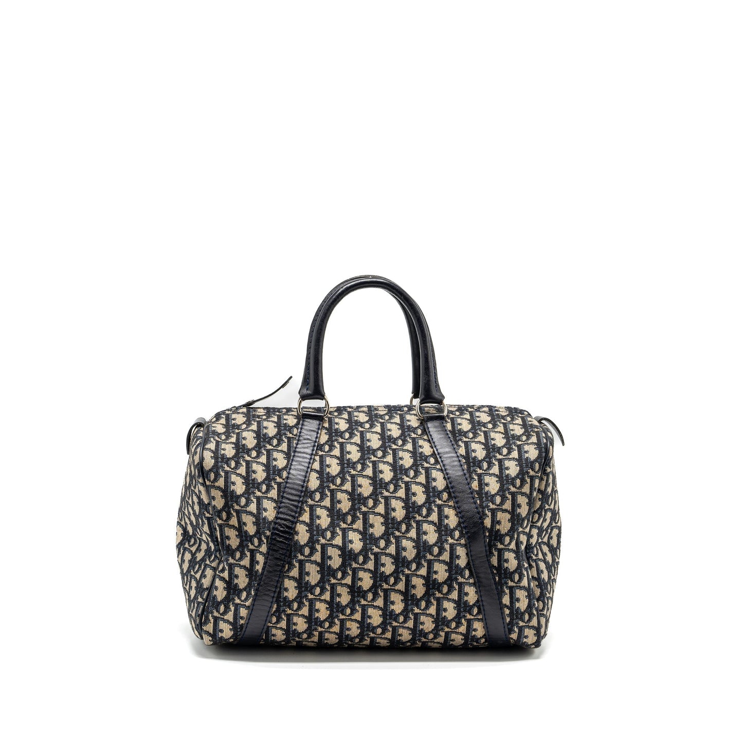 Dior Bowling Purse Oblique Handbag Canvas Blue Travel Bag Canvas Handbag