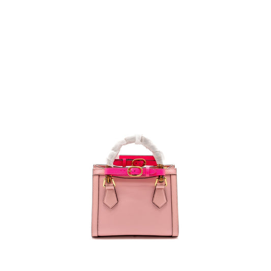 Gucci Diana Bamboo Tote Bag Leather Pink