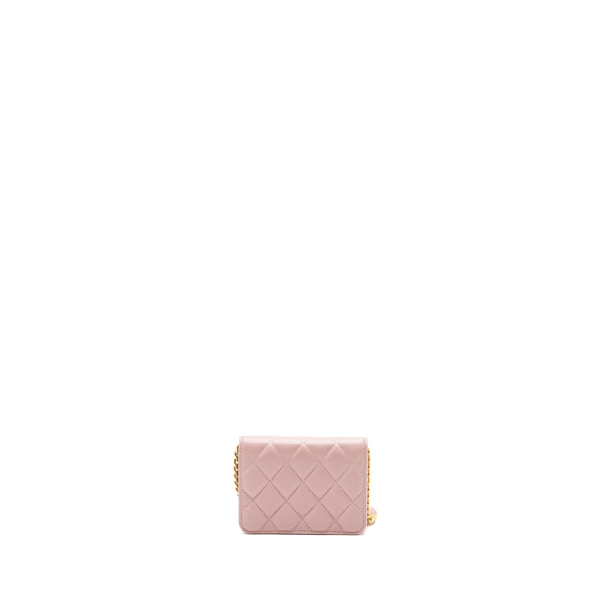 Chanel flap card holder limited edition lambskin Pink Wallet Case