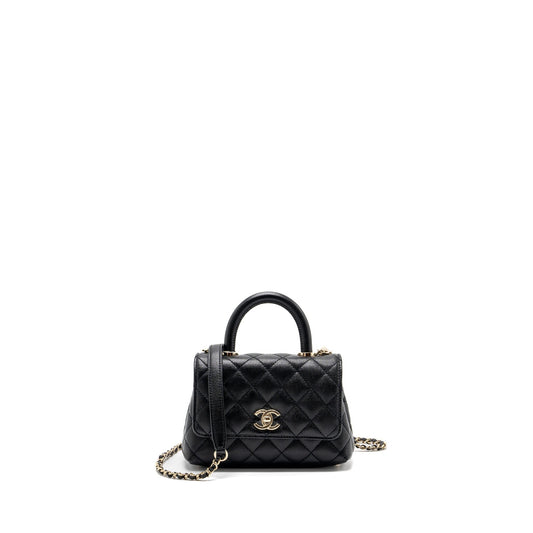Chanel Coco Handle Extra Caviar LGHW Microchip Black Mini Bag Lghwmicrochip 2