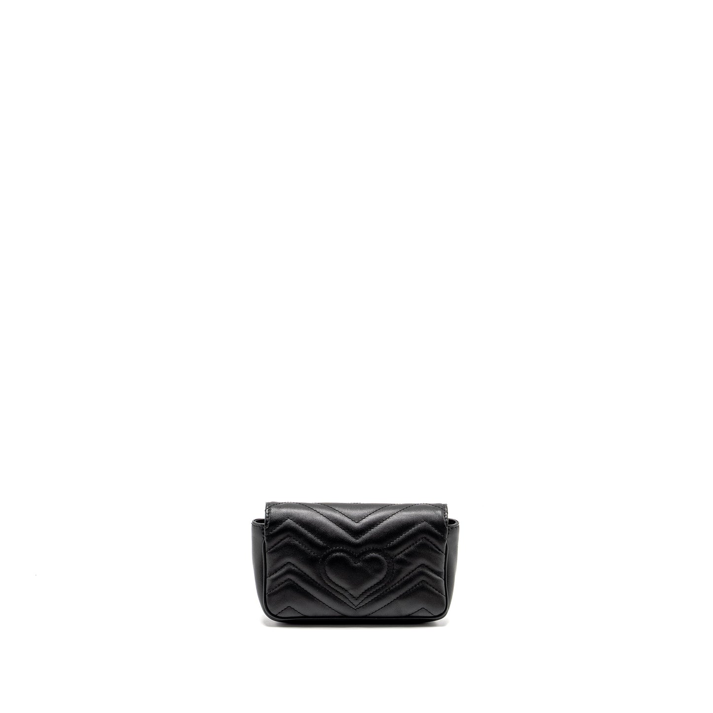 Gucci Super Marmont Calfskin Handbag Black Mini Travel Bag