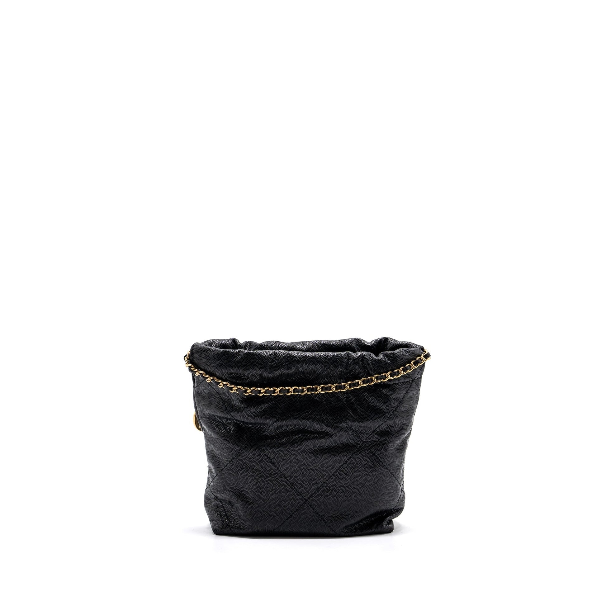 Chanel 22 caviar GHW microchip Black Mini Bag