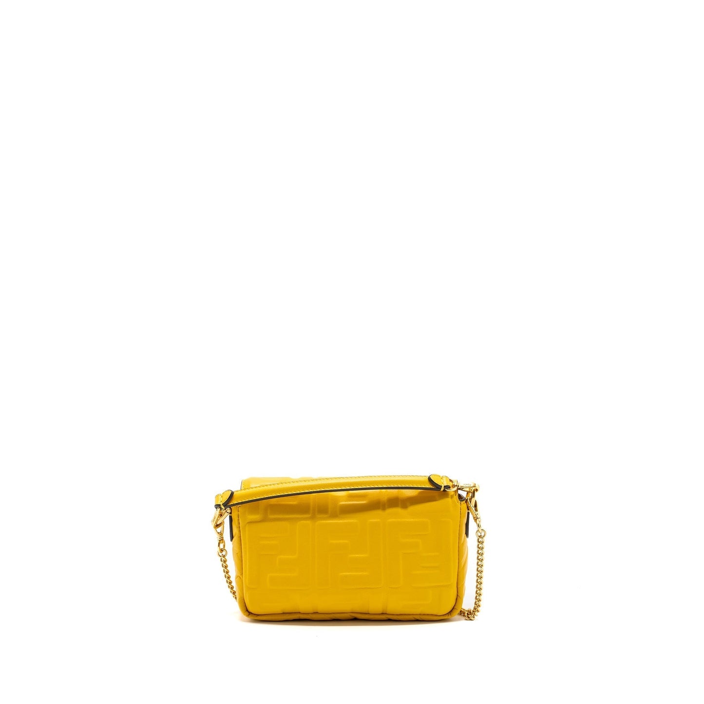 Fendi Baguette Purse Nappa Lambskin Yellow Mini Shoulder Bag
