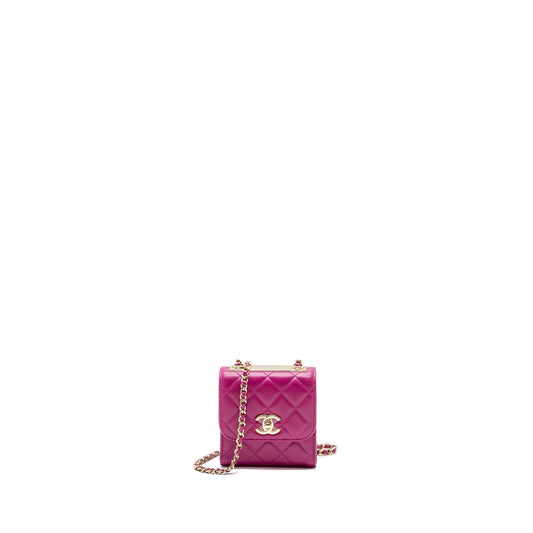 Chanel Trendy CC Lambskin LGHW Pink Clutch Bag
