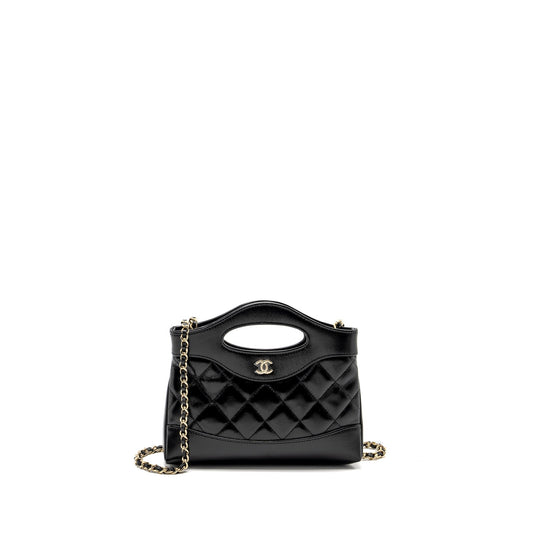 Chanel 31 Shiny Calfskin LGHW microchip Black Clutch Bag Black Lghwmicrochip