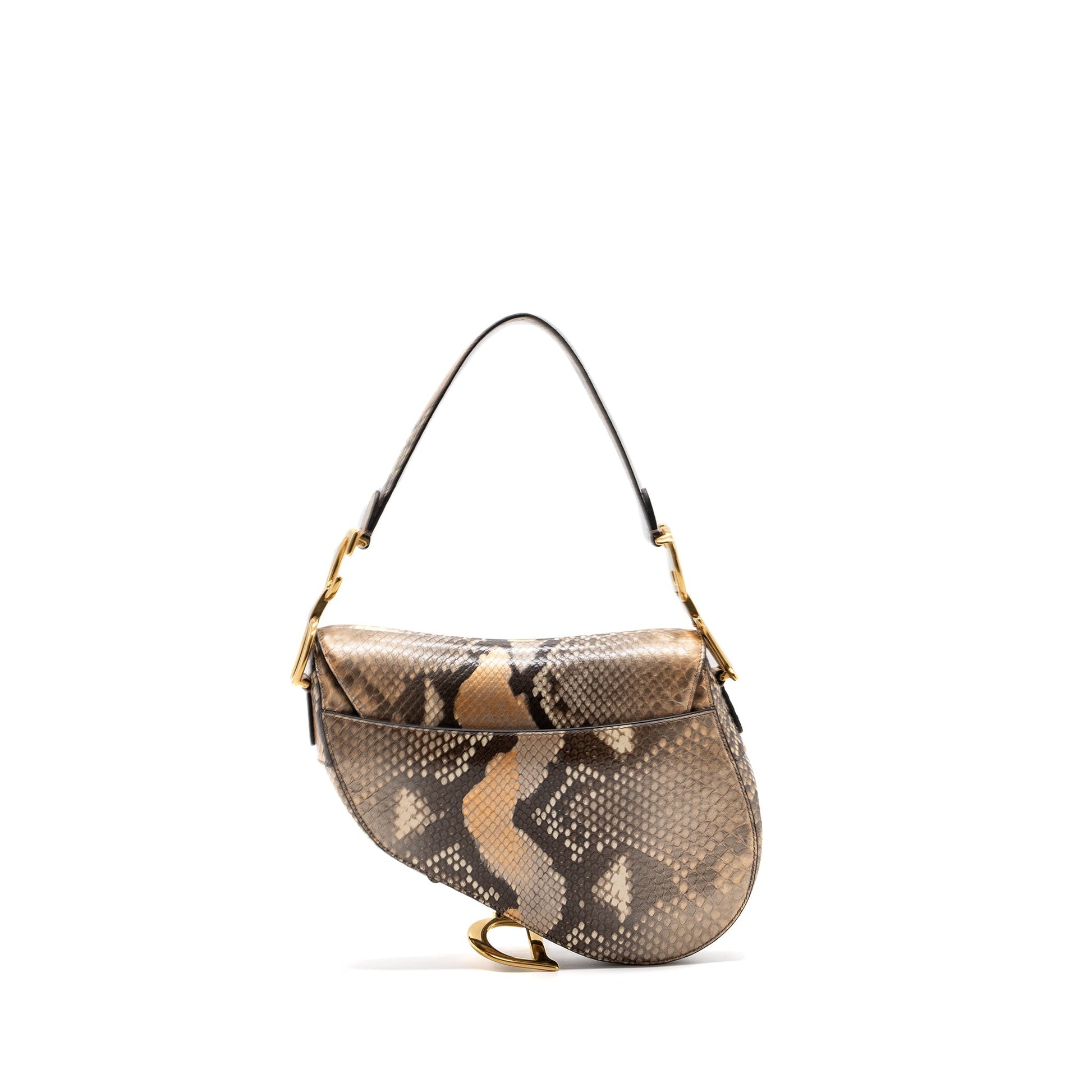 Dior Saddle Purse Python Multicolor Handbag Medium Travel Bag