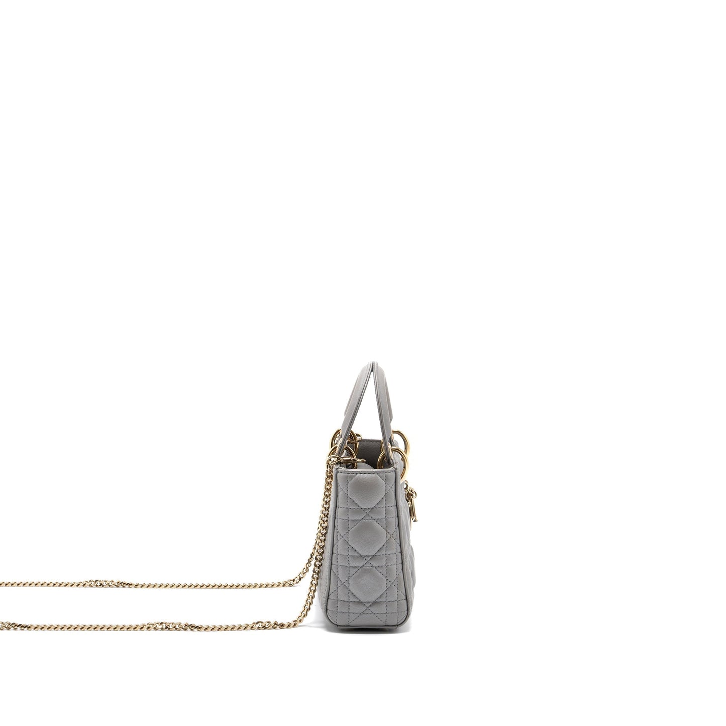 Dior Lady Lambskin Light Grey Handbag Mini Travel Bag