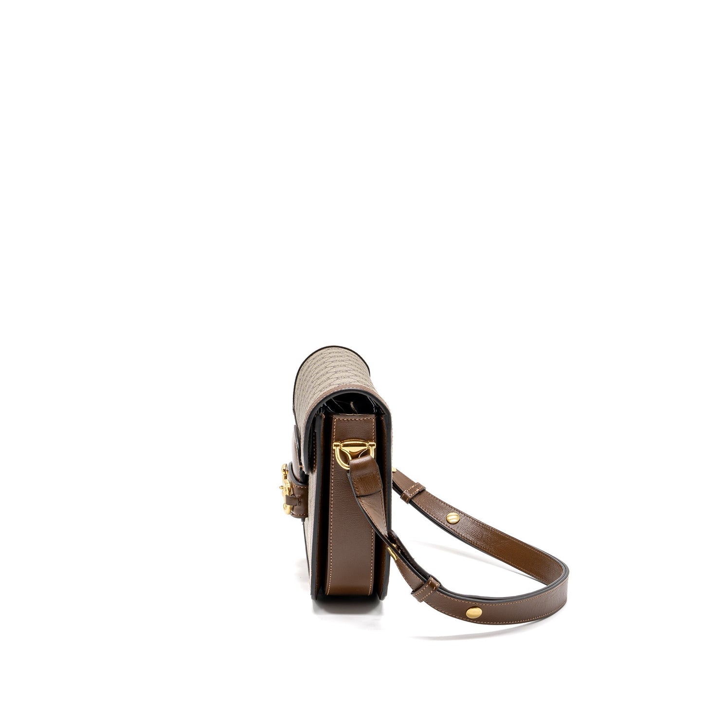 Gucci Horsebit Shoulder Bag Supreme Leather Canvas