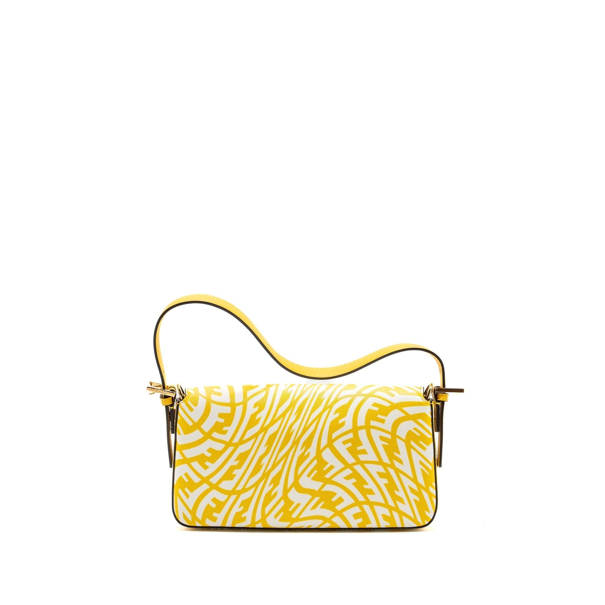 Fendi Baguette Vetrificato Vertigo Print Handbag Canvas Shoulder Bag