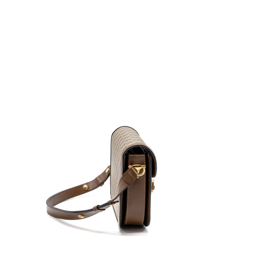 Gucci Horsebit Shoulder Bag Supreme Leather Canvas