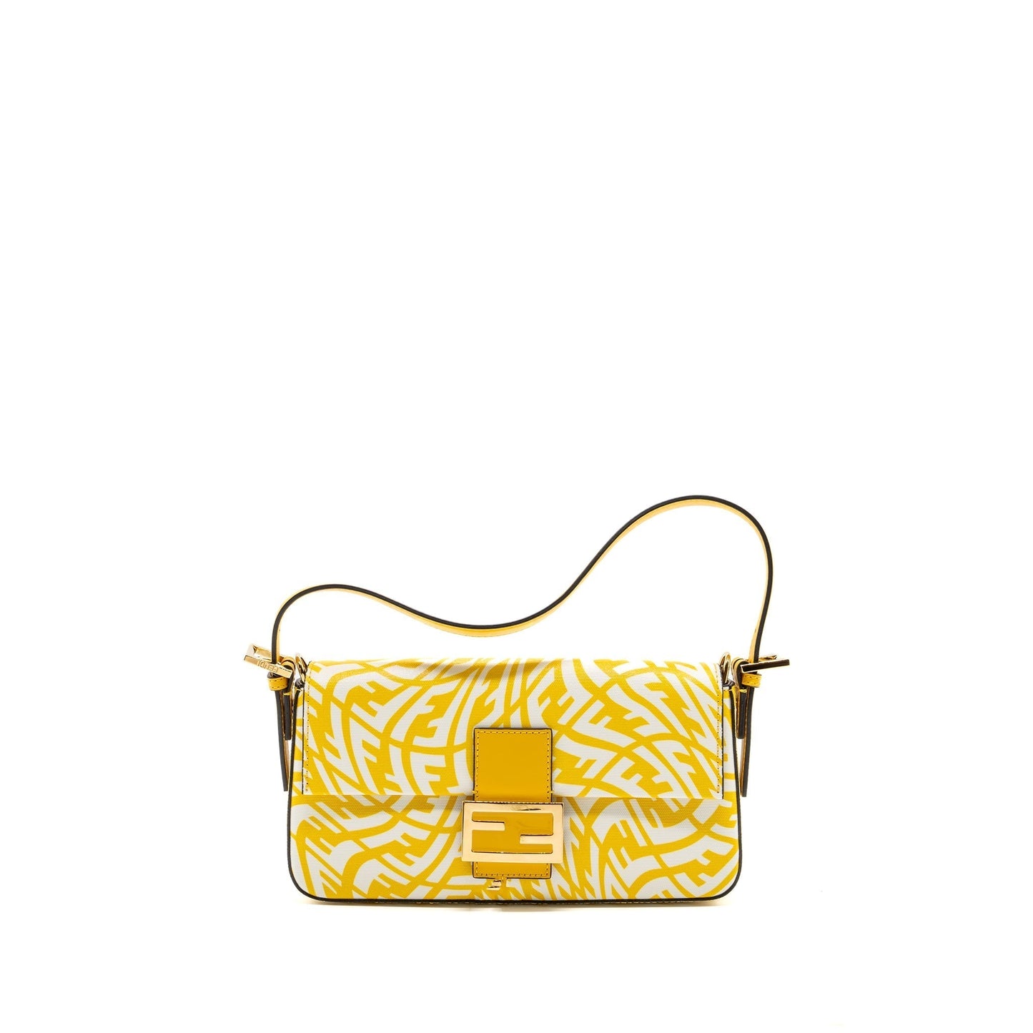 Fendi Baguette Vetrificato Vertigo Print Handbag Canvas Shoulder Bag