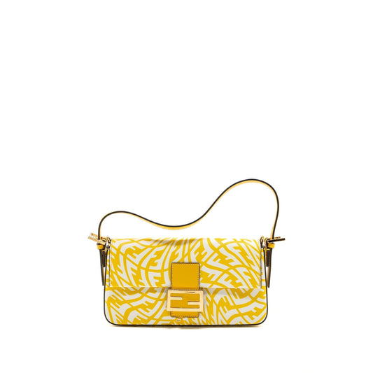 Fendi Baguette Vetrificato Vertigo Print Handbag Canvas Shoulder Bag