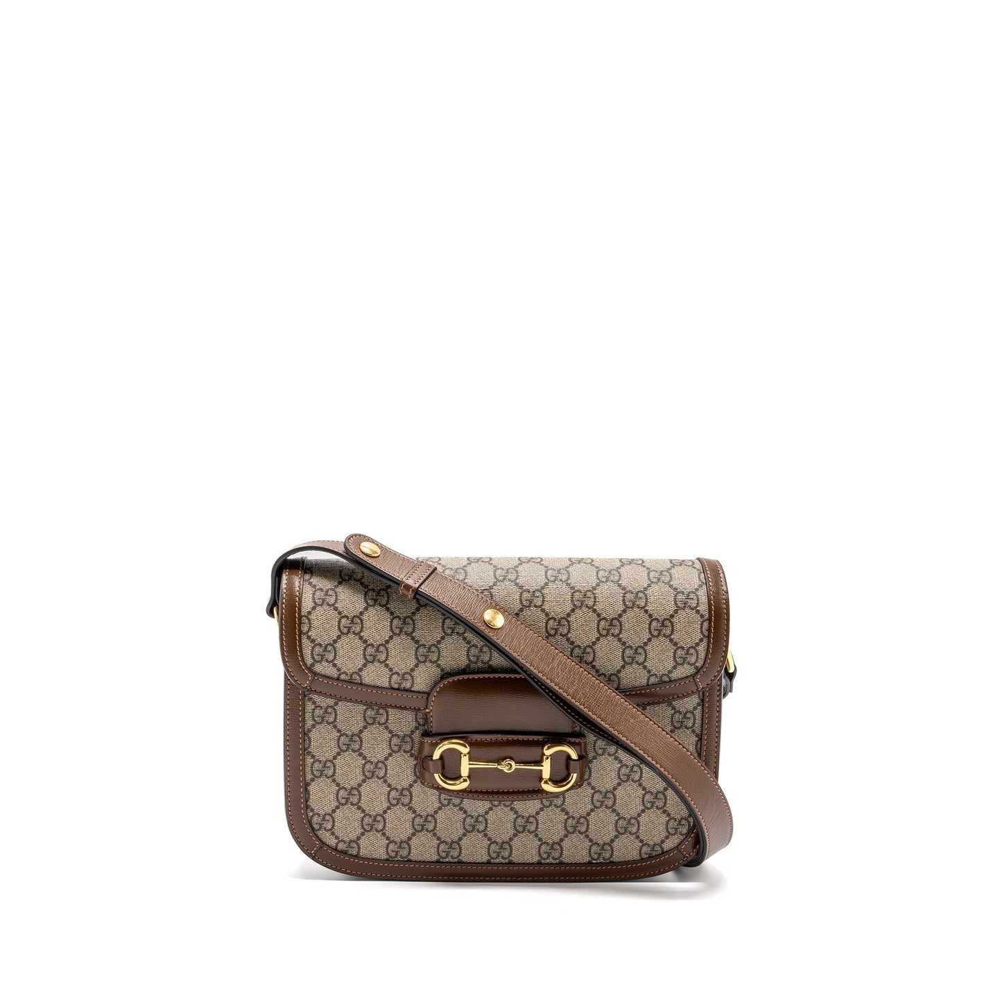 Gucci Horsebit Shoulder Bag Supreme Leather Canvas