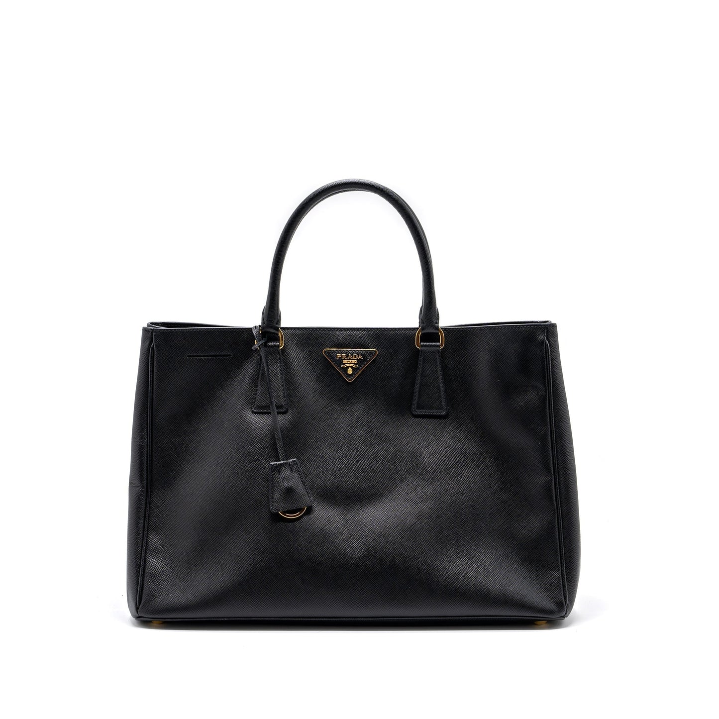 Prada Tote Purse Saffiano Calfskin Handbag Black Large Tote Bag