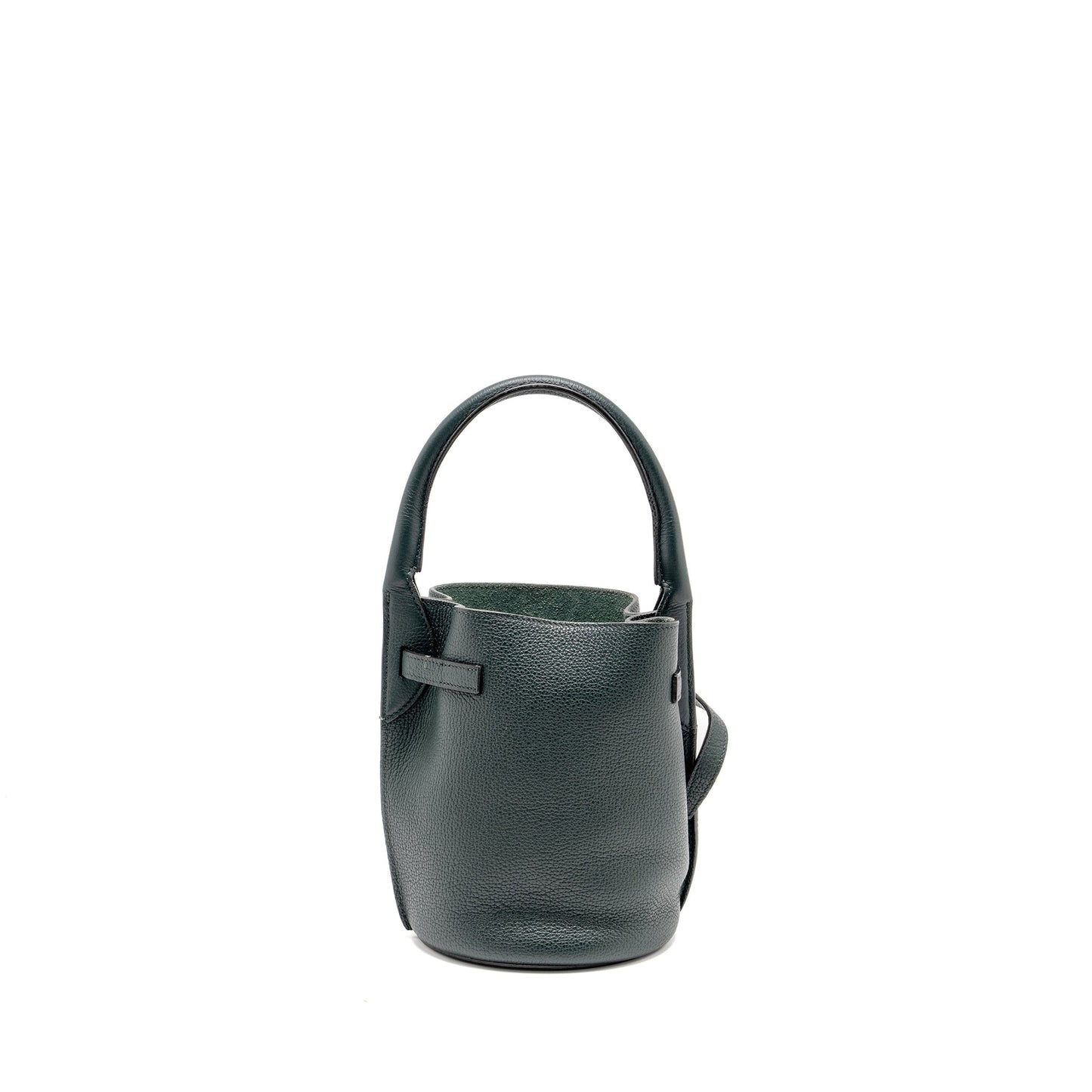 Celine Nano Big Purse Grained Calfskin Dark Handbag Green Bucket Bucket Bag