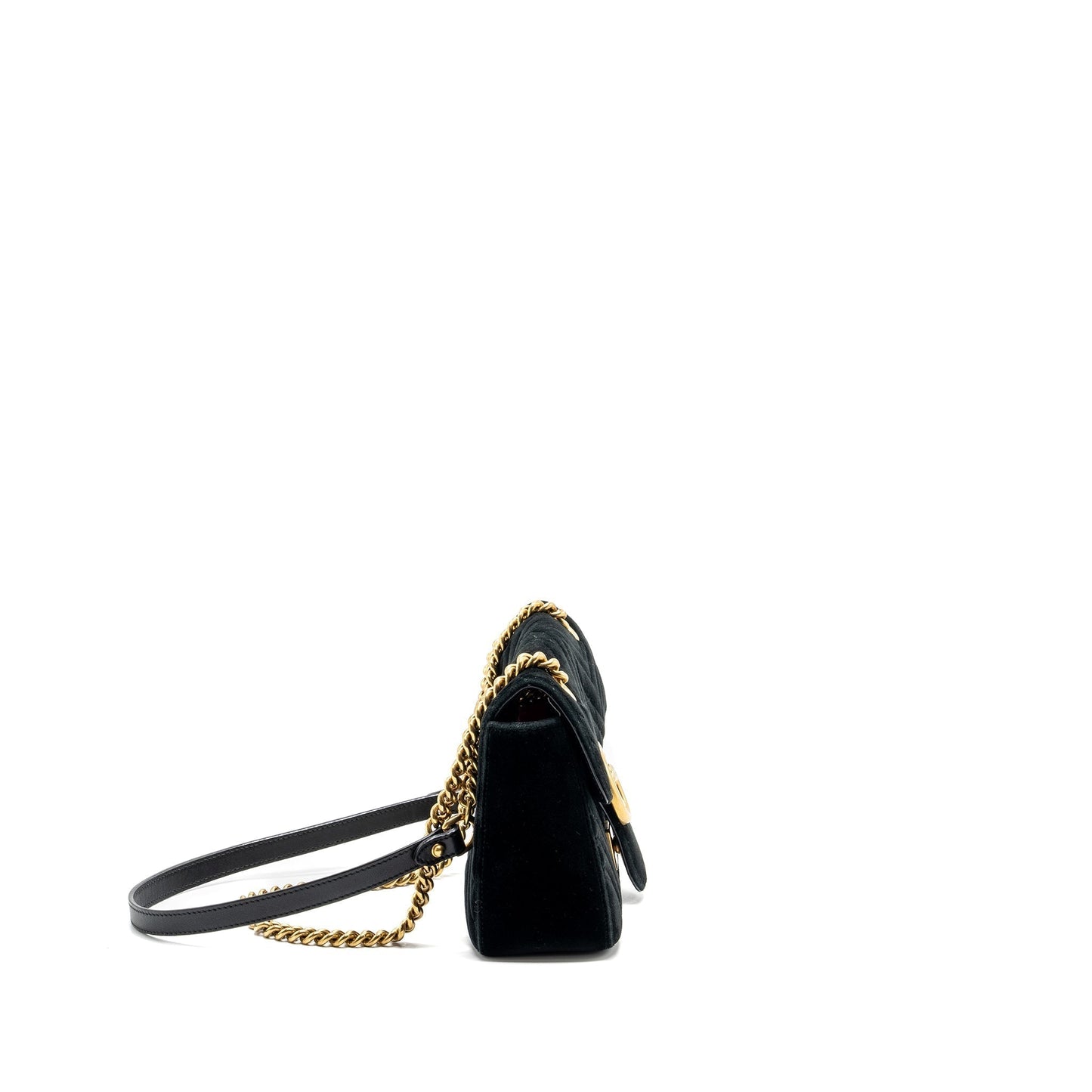 Gucci Marmont Bag Velvet Black Small Travel Bag