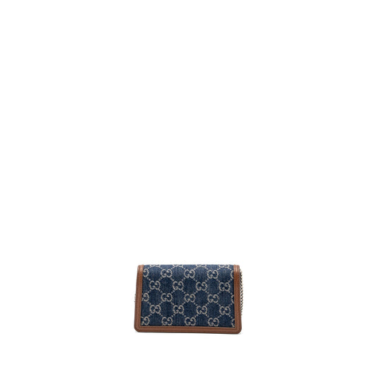 Gucci Dionysus Super Mini Shw Handbag Leather Denim Travel Bag