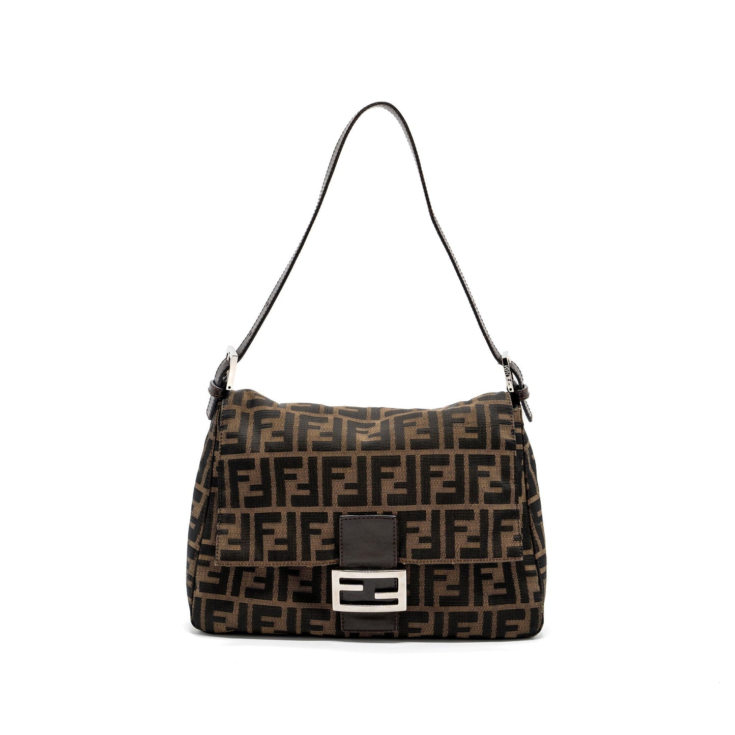 Fendi Purse Jacquard Canvas Brown Mini Shoulder Bag
