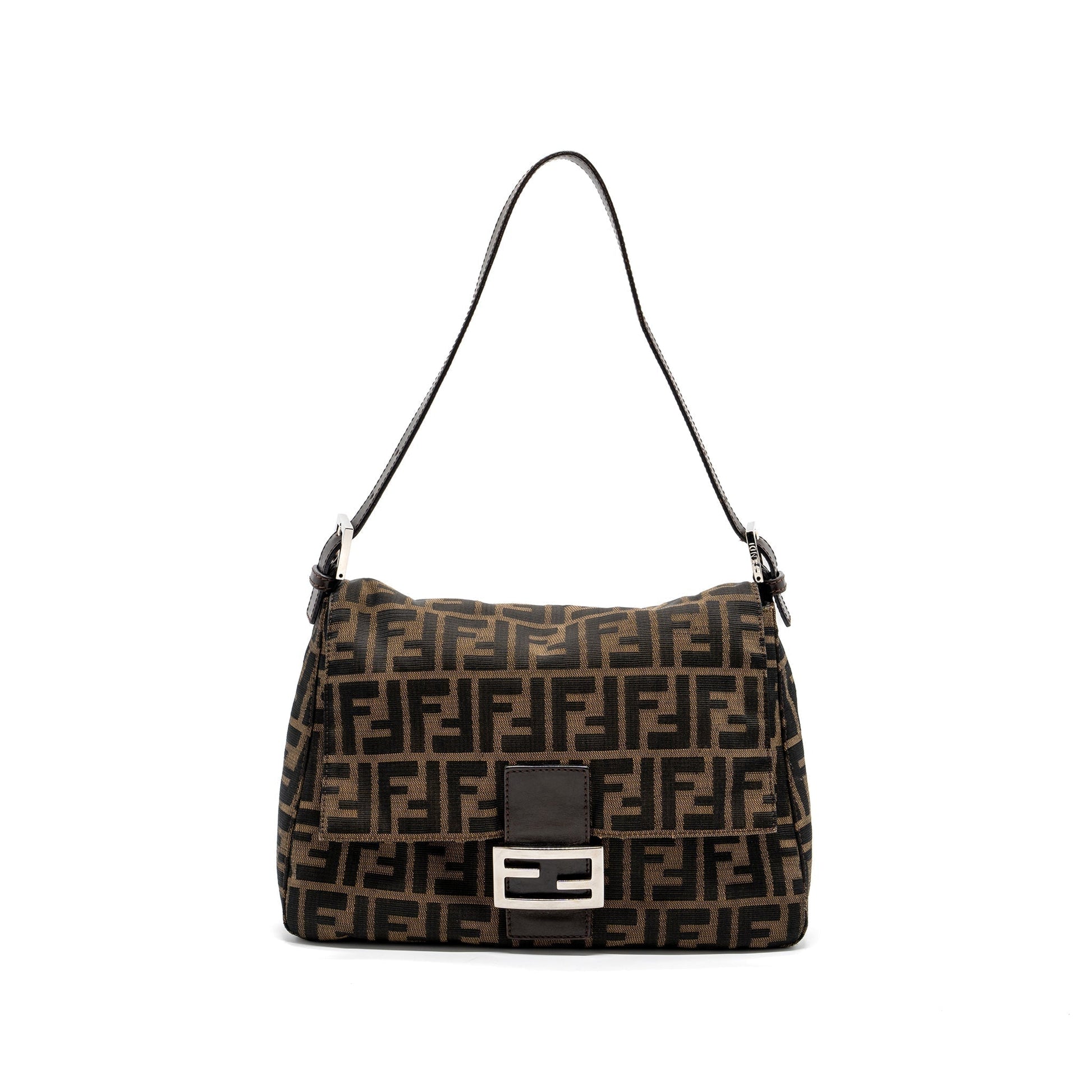 Fendi Purse Jacquard Canvas Brown Mini Shoulder Bag
