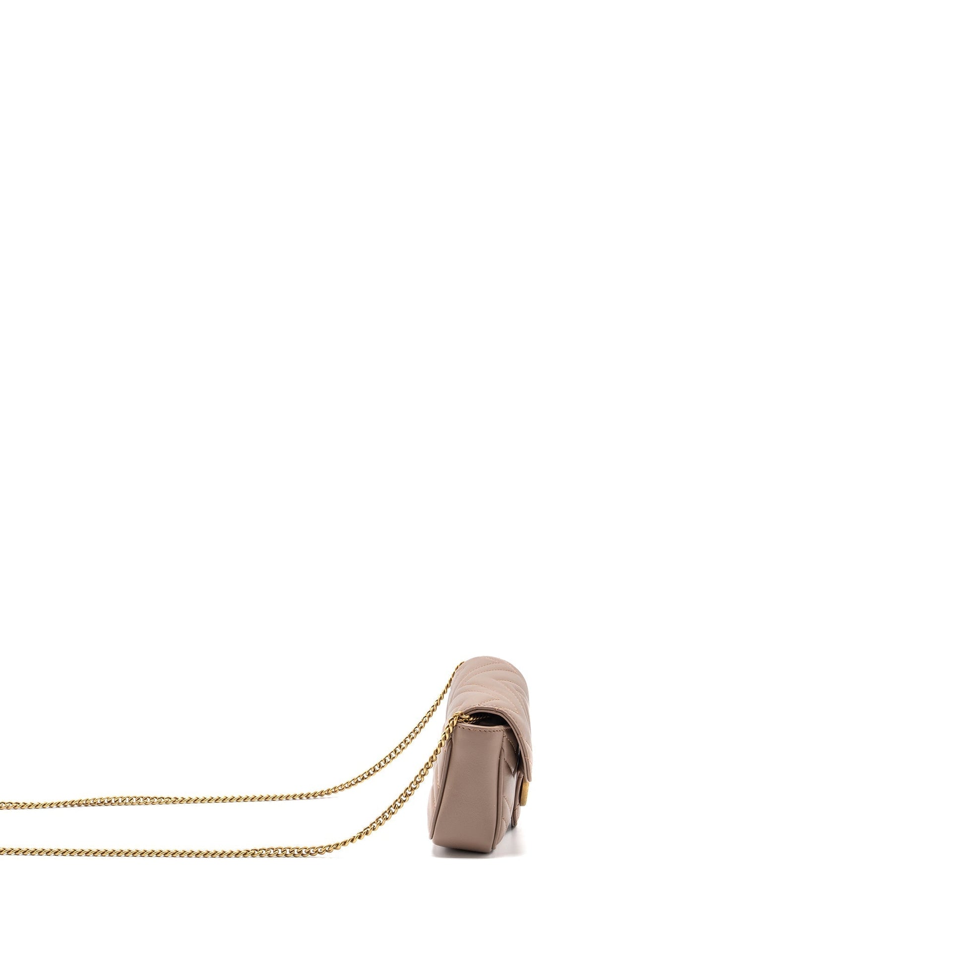 Gucci Super Marmont Bag Calfskin Beige Mini Travel Bag Beige Ghw