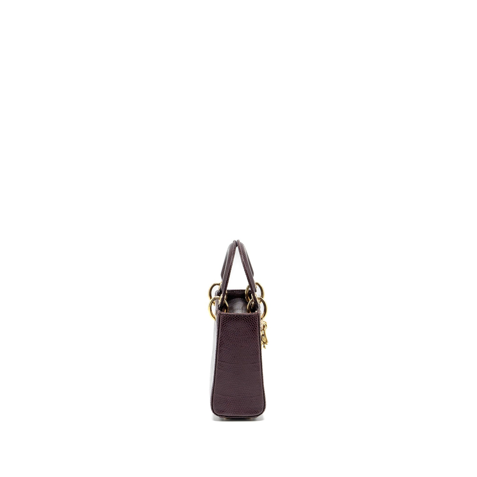 Dior Lady Lizard Burgundy Handbag Mini Travel Bag