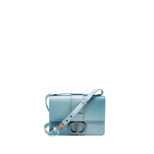 Dior Montaigne Flap Purse Calfskin Gradient With Hardware Black Blue Travel Bag