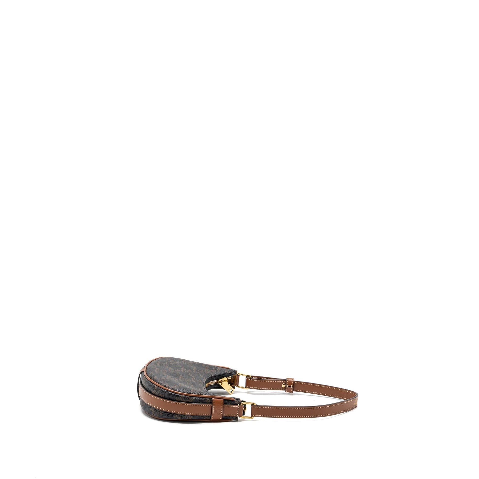 Celine Ava Triomphe Calfskin Handbag Canvas Tan Travel Bag