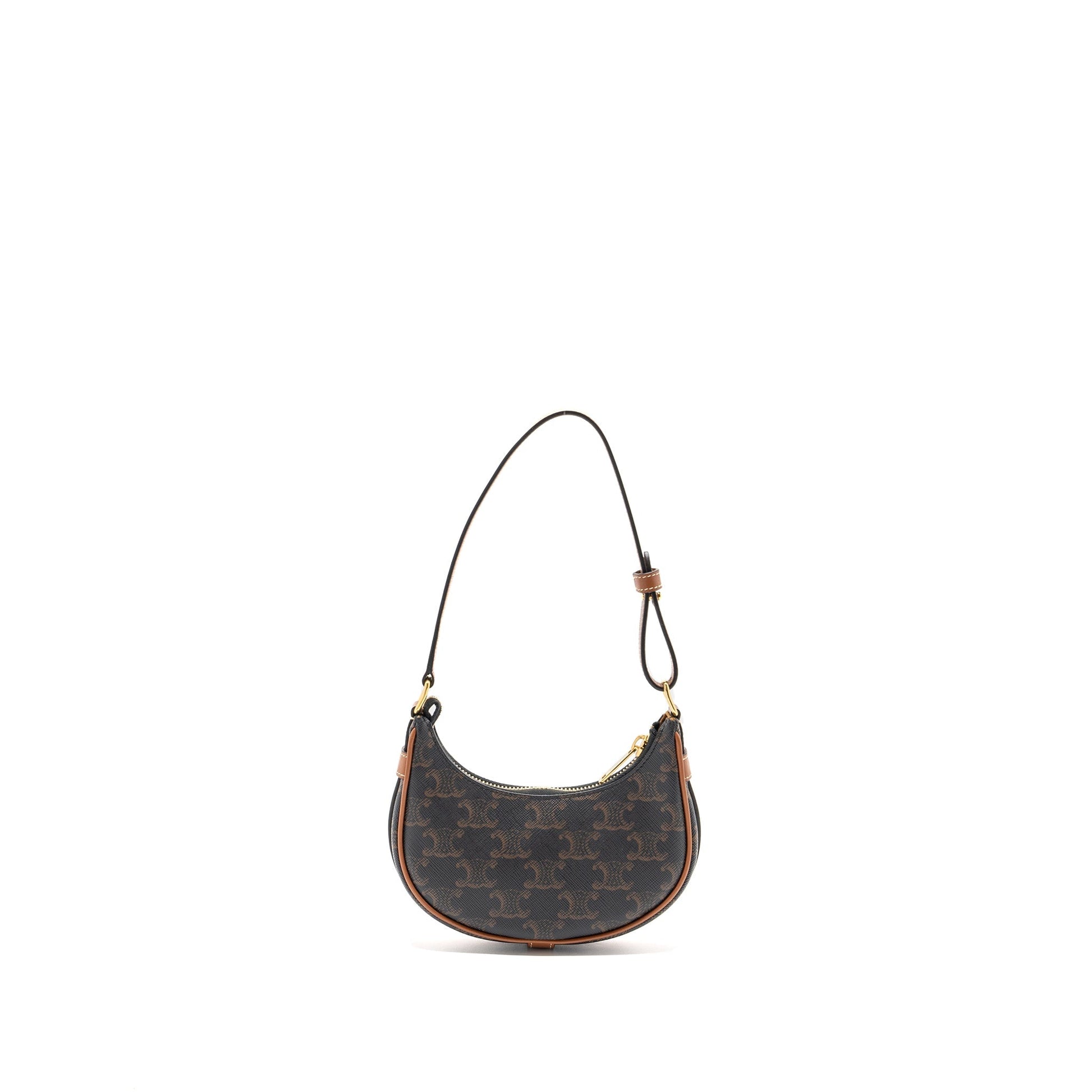 Celine Ava Triomphe Calfskin Handbag Canvas Tan Travel Bag