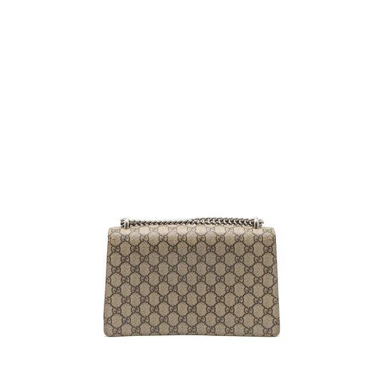 Gucci Dionysus Shoulder Bag Supreme Ruthenium Silver Hardware Canvas Black