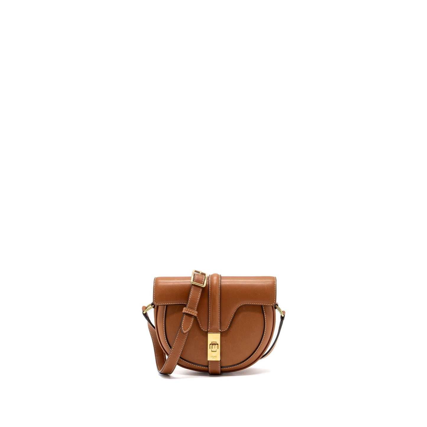 Celine Besace Purse Calfskin Handbag Brown Travel Bag