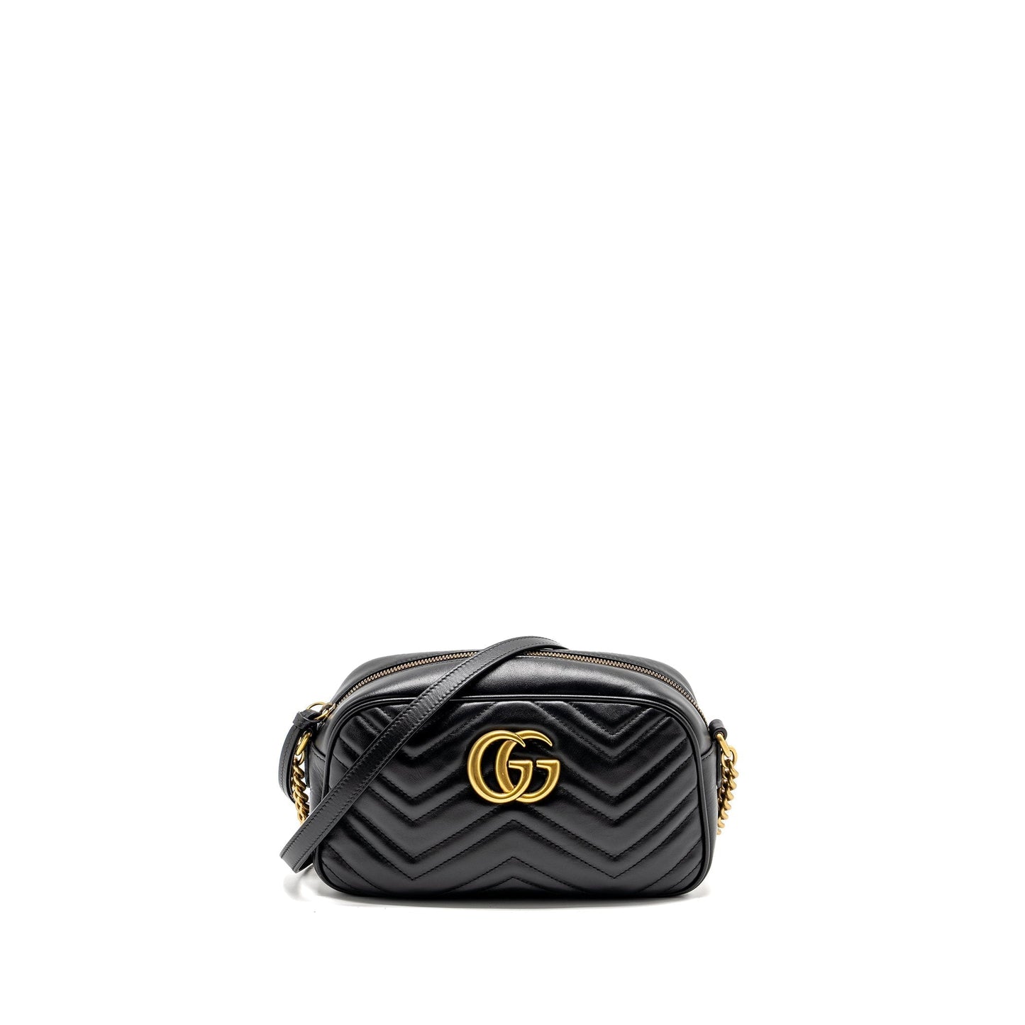 Gucci Marmont Camera Bag Calfskin Black Travel Bag