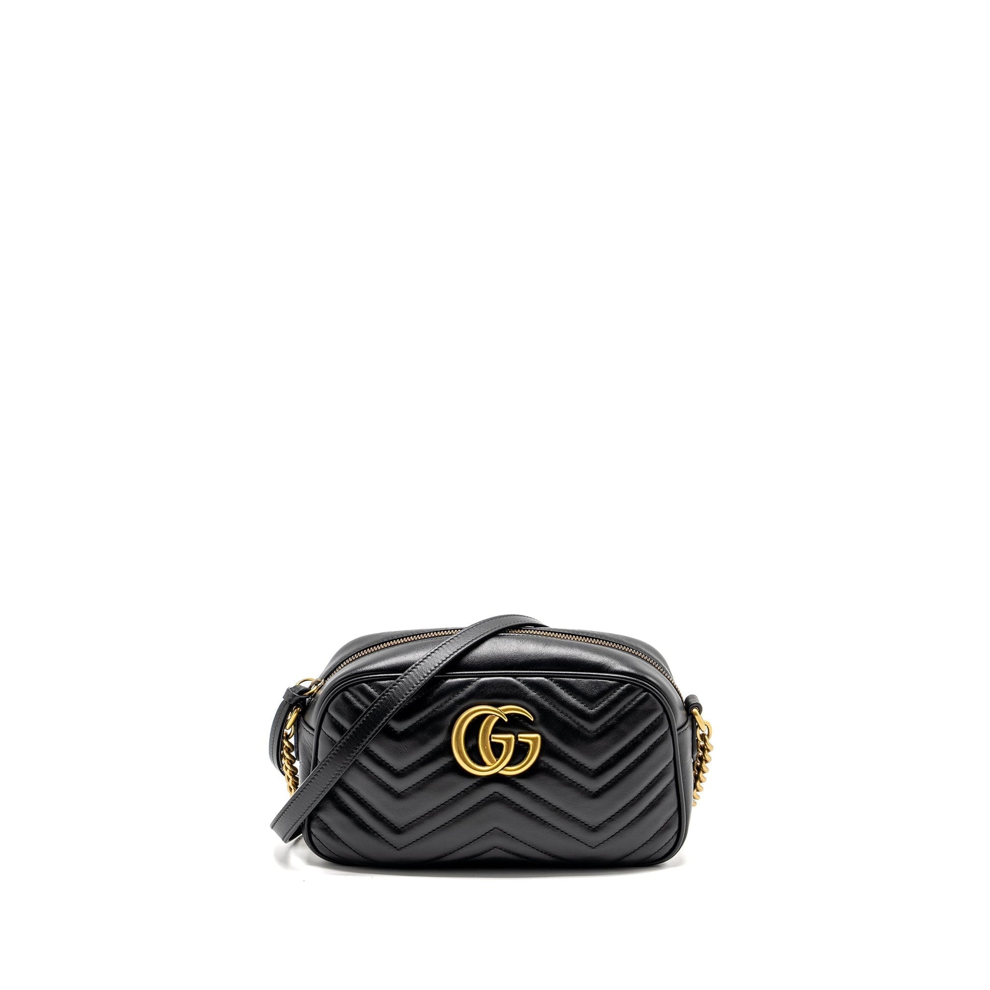 Gucci Marmont Camera Bag Calfskin Black Travel Bag