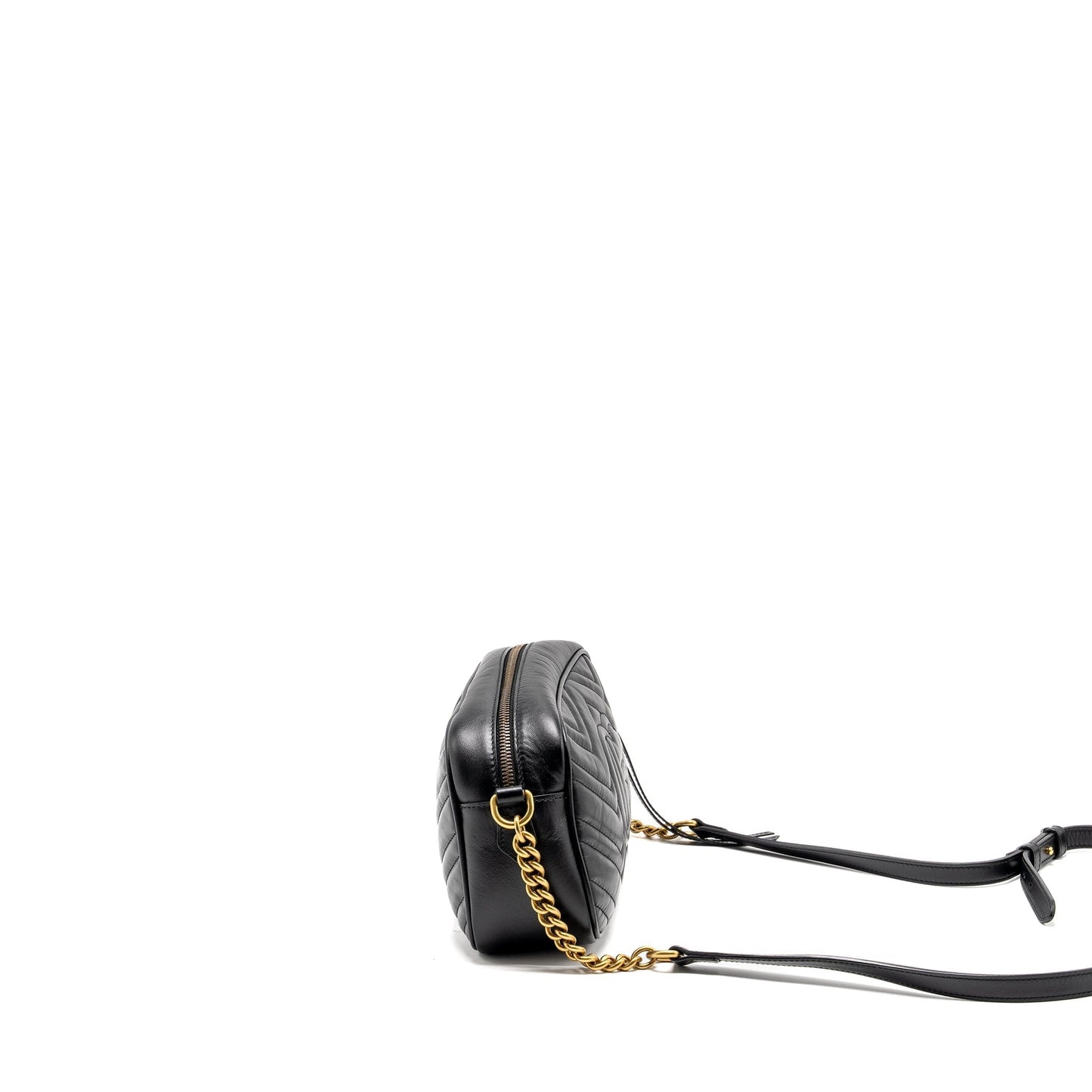 Gucci Marmont Camera Bag Calfskin Black Travel Bag