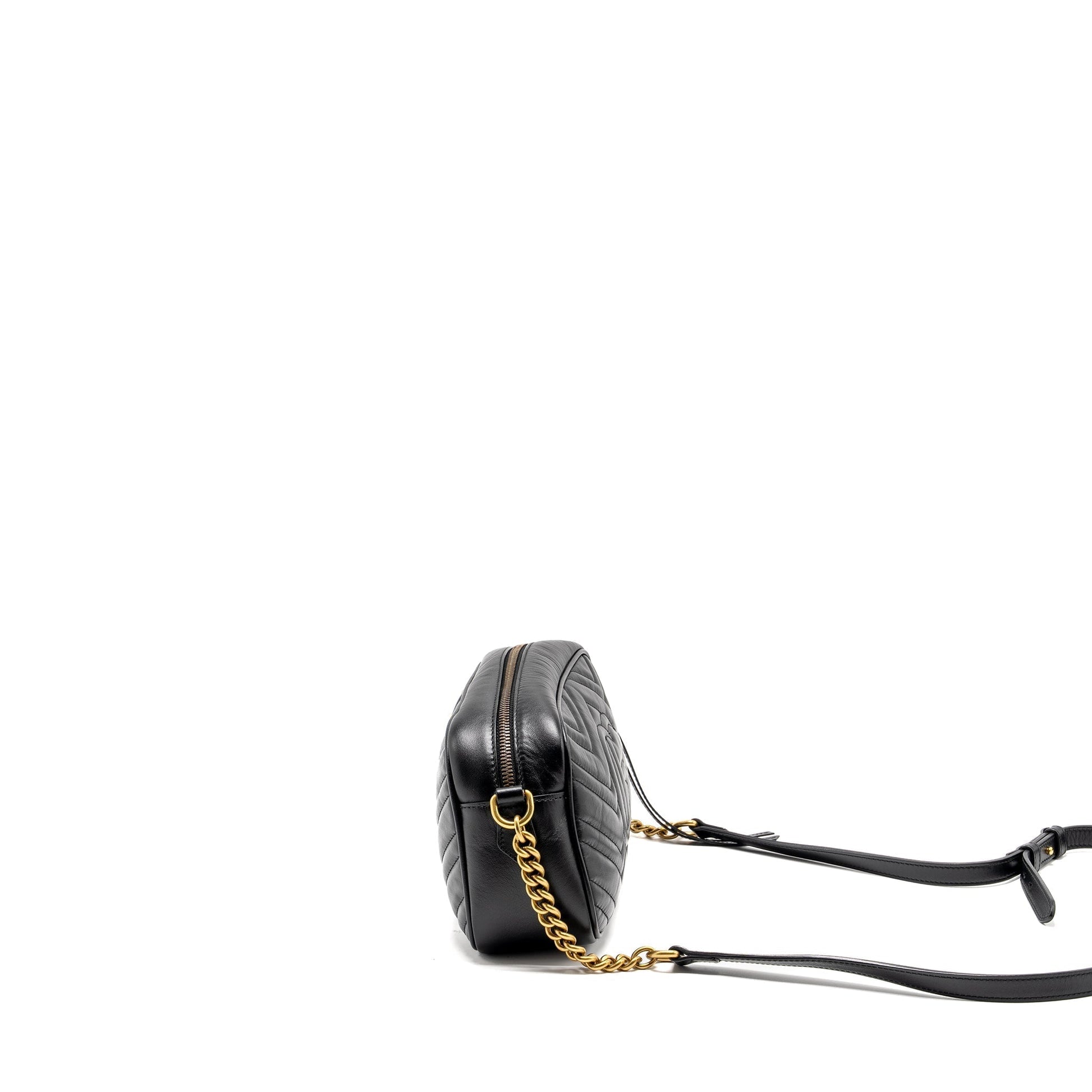 Gucci Marmont Camera Bag Calfskin Black Travel Bag