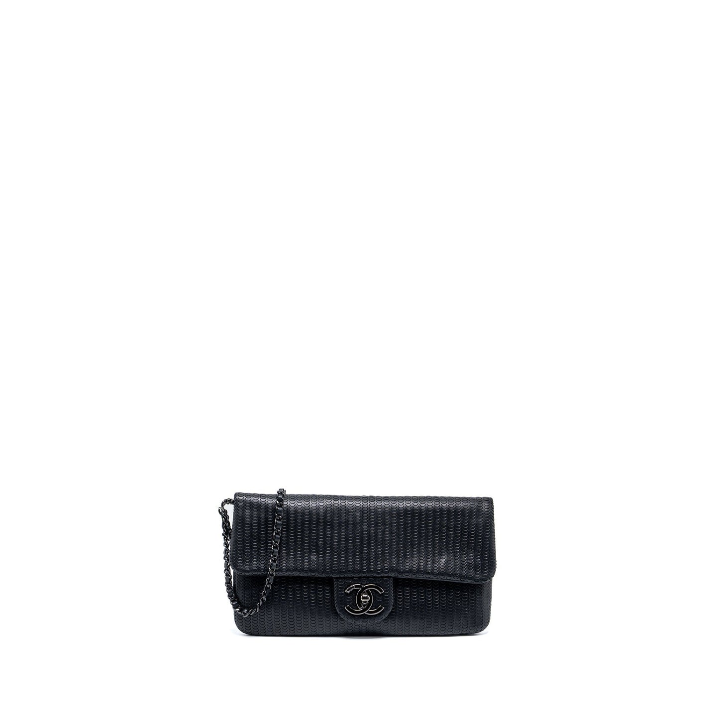 Chanel Flap Lambskin Hardware Black Clutch Bag